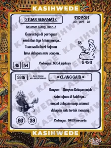 Syair SDY 30 April 2025