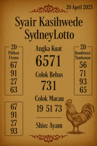 Syair SDY 20 April 2025