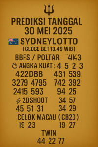Syair SDY 30 Mei 2025