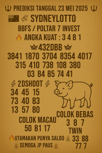 Syair SDY 23 Mei 2025