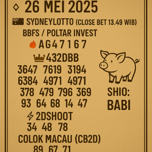 Syair SDY 26 Mei 2025