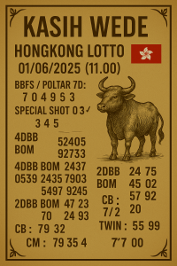 Syair HK 1 Juni 2025