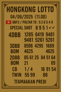 Syair HK 4 Juni 2025