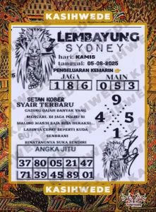 Syair SDY 5 Juni 2025