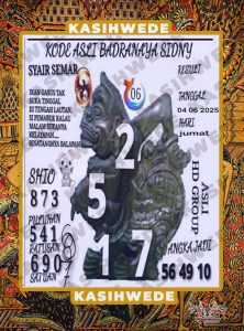 Syair SDY 4 Juli 2025